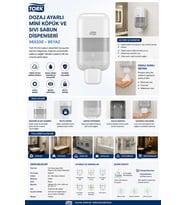 Tork 565200 Dozaj Ayarlı Mini Köpük Ve Sıvı Sabun Dispanseri Beyaz