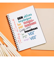 Sen Her Şeyi Başararsın Tasarımlı Defter Kişiye Özel
