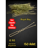 Technow Sarı 7 cm Küçük Topuzlu Saç Firketesi Toka 0.90 Sarı 150 Adet