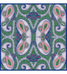 Mandala Desen İtalyan Şifon Seri Eşarp Eşarp Askısı İle Birlikte 140x140 cm Saks