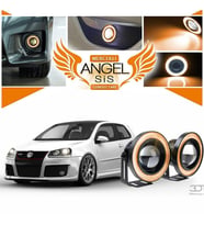 Volkswagen Golf 5 Uyumlu, Universal Mercekli Led Angel Sis Farı, 76mm Turuncu Renk