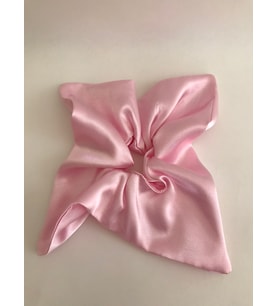 Pudra Saten Kare Scrunchie Saç Tokası