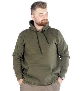 Mode XL Erkek Sweatshirt Kapşonlu Pocket Basic 20562 Haki