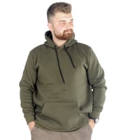 Mode XL Erkek Sweatshirt Kapşonlu Pocket Basic 20562 Haki
