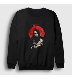 Presmono Unisex Siyah Blood Moon Marilyn Manson Sweatshirt