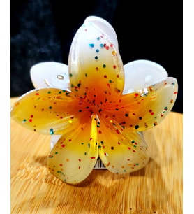 Monalisa Home Lüks Figürlü Parıltılı Küçük Sarı Lotus Toka