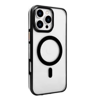 Joko Apple iPhone 16 Pro Max Gleam PC Sert Magsafe Kılıf - Şeffaf-Siyah