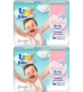 Uni Baby Islak Havlu Mendil İlk Adım 52 Yaprak (6 Lı Set) 312 Yaprak (2PK*3)
