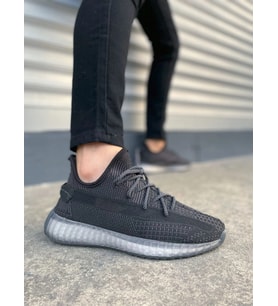 Morven Erkek , Kadın Triko Sneaker Ayakkabı – Günlük Bağcıklı Hafif Spor Modeli - Siyah