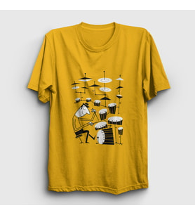 Presmono Unisex Sarı Drums Baterist Hediye Müzisyen Musician T-Shirt 507990tt (Sarı)