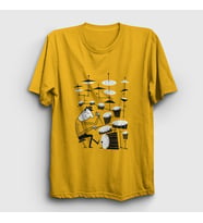 Presmono Unisex Sarı Drums Baterist Hediye Müzisyen Musician T-Shirt 507990tt (Sarı)