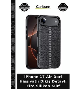 iPhone 17 Air Deri Hissiyatlı Dikiş Detaylı Firo Silikon Kılıf Telefon Koruma Teknoloji