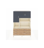 Hyperion Dolap 8 Raflı 5 Çekmeceli 3 Kapaklı 132x44x195 Aytaşı-Antrasit/Çam