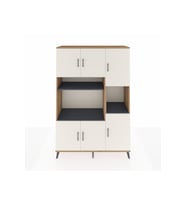 Hyperion Dolap 9 Raflı 6 Kapaklı 132x44x195 Çam-Aytaşı/Antrasit