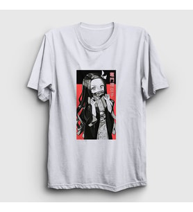 Presmono Unisex Beyaz Nezuko Kamado V3 Anime Demon Slayer Kimetsu No Yaiba T-Shirt 308241tt (Beyaz)