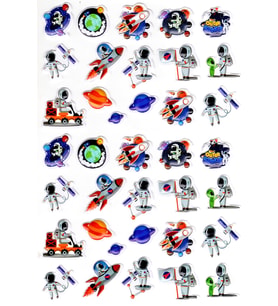 Sticker Kabartmalı A4 Boyutunda Stiker Defter, Planlayıcı Etiket-(lim538) - Astronot