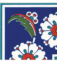 Armada Çini 10x10 cm KSK 12 İznik Desenli Çini Bordür Köşesi