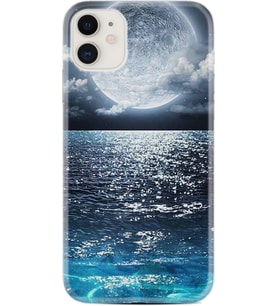 Apple iPhone 11 12 13 Mini Kılıf Desemli Silikon Great Moon 1301