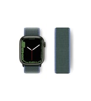 Mey İthalat® Watch 38Mm Hasırlı Cırtcırtlı Kordon - Mavi-Yeşil