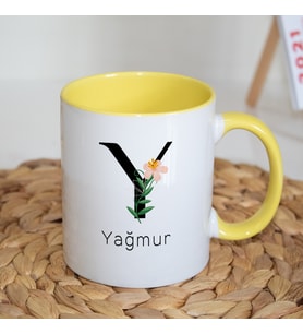 Kişiye Özel Y Baş Harf ve İsimli Kupa Bardak