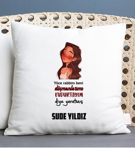 Kişiye Özel Kudurtayım Diye Tasarım Esprili Kare Yastık