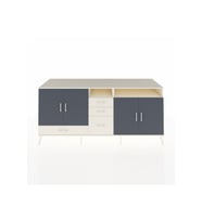 Kronos Konsol 5 Raflı 4 Çekmeceli 4 Kapaklı 220x59x99 Aytaşı-Antrasit/Aytaşı