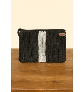 Urban Stripes Çizgi Detaylı Örgü Clutch Çanta (Astarlı)