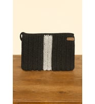 Urban Stripes Çizgi Detaylı Örgü Clutch Çanta (Astarlı)