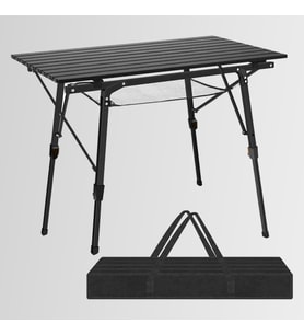 FUNKY CHAIRS Elite Alüminyum Teleskopik Ayaklı Kamp Piknik Masası – Siyah
