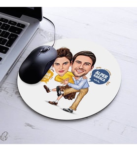 Kişiye Özel Karikatürlü Dans Eden Çiftler Mousepad