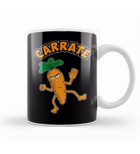 Cute & Funny Carrate Karate Training Carrot Pun Kupa Bardak Porselen