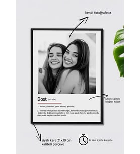 Dost Sözlük Kişiye Özel Fotoğraflı Çerçeve Tablo