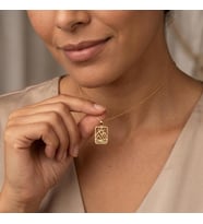 Kişiye Özel 925 Ayar Gümüş Tasarım Dağ Manzara Kolye (Gold)