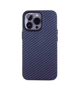 iPhone 13 Pro Max Kılıf Karbon Fiber Tasarımlı Zore Karbono Kılıf (Lacivert)