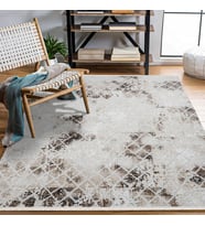 Makine Kaymaz Yıkanabilir Beyaz Geometrik Triko Salon Halısı Mutfak Halısı Koridor Halısı Yolluk 15911K
