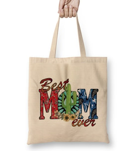 Best Mom Ever Gifts Anneler Günü Bez Çanta Uzun Saplı