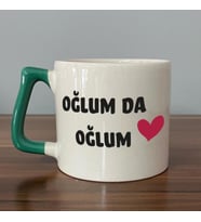 Oğlum Da Oğlum Baskılı Yeşil Kulplu D Kupa