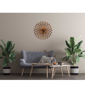 BK Home Dekoratif 45cm Ahşap Duvar Saati-27 (Beyaz)