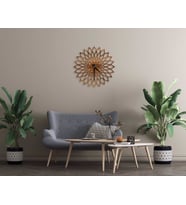 BK Home Dekoratif 45cm Ahşap Duvar Saati-27 (Beyaz)