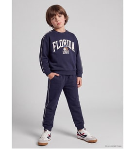 LCW Kids Lacivert Baskılı Erkek Çocuk Takım