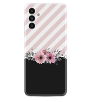 Samsung A23 A31 A32 A50 A51 A52 A53 A70 Kılıf Desenli Silikon Strip Pink Flowers 1396