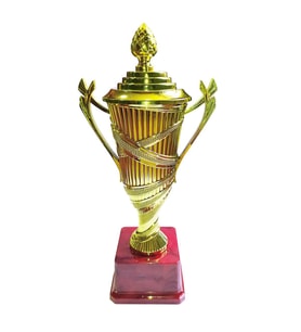 Avessa 586-80C Kupa Kapaklı Kırmızı Zemin 25 cm (Altın)