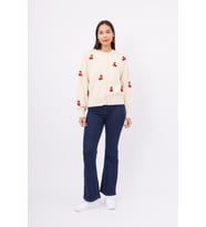 Peraluna CHERRY CARDIGAN Organik Pamuk Kadın Hırka - Krem