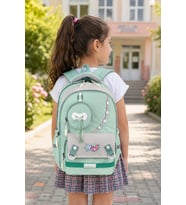 Kidsbag 3'lü Mint Yeşili Okul Çantası Seti Sırt Çantası Beslenme Çantası ve Kalemlik