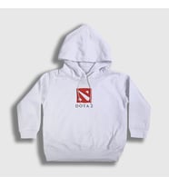 Presmono Unisex Çocuk Beyaz Dota 2 Logo Oyun Kapüşonlu Sweatshirt 420289tt (Beyaz)
