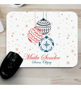 Kişiye Özel Yılbaşı Süsleri İsimli Mouse Pad