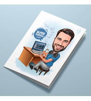 Kişiye Özel Müzik Sevdalısı Erkek Karikatürlü Tebrik Kartı