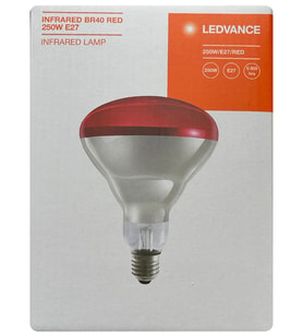 (1 Adet) Ledvance 250W Kızılötesi Hayvan Isıtma ve Fizik Tedavi Lambası (Kırmızı Işık) E27 Duy