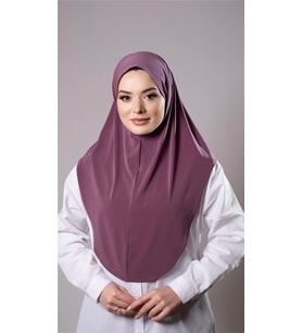 Violet Pratik Hazır Geçmeli Tesettür Eşarp Sandy Kumaş Düz Hijab 2308_21