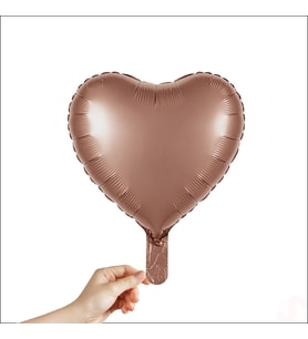 Kalp Folyo Balon, 45cm - Karamel